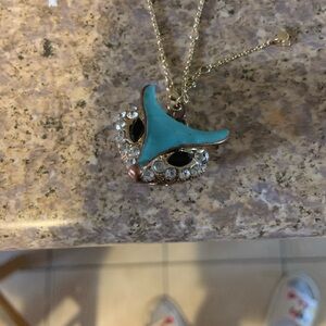 Disney Turquoise and Gold Fox Necklace